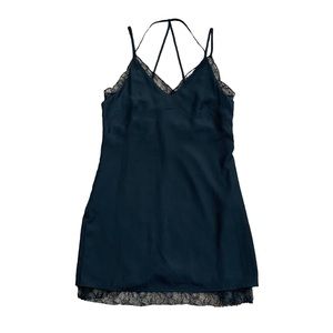 BCBGMAXAZRIA Vintage Black Lace Strappy Slip Dress, size XXS